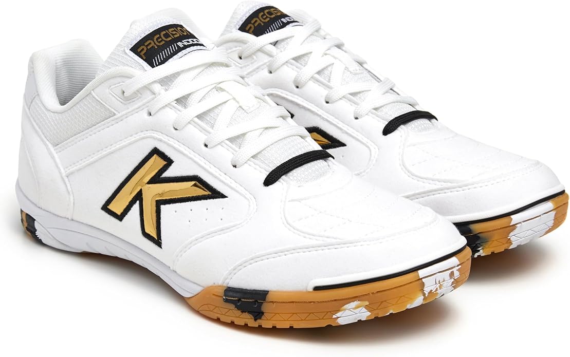 Kelme Precision  Futsal Shoes White-Gold-Black