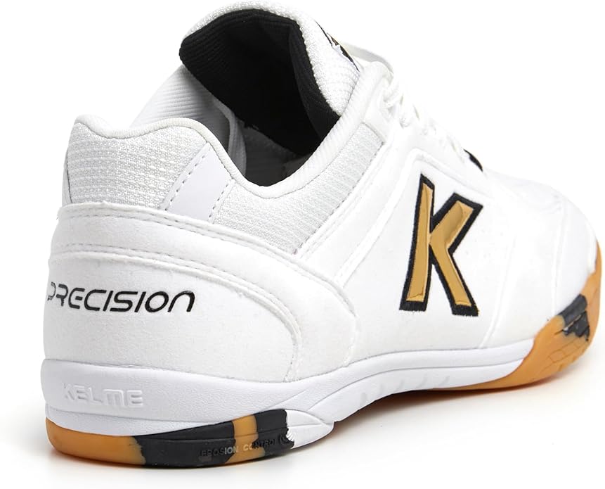 Kelme Precision  Futsal Shoes White-Gold-Black